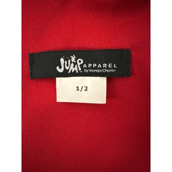 Vintage Y2K Jump Apparel Red Satin Spaghetti Strap Dress Ruched Bodice Sparkle - Picture 10 of 12